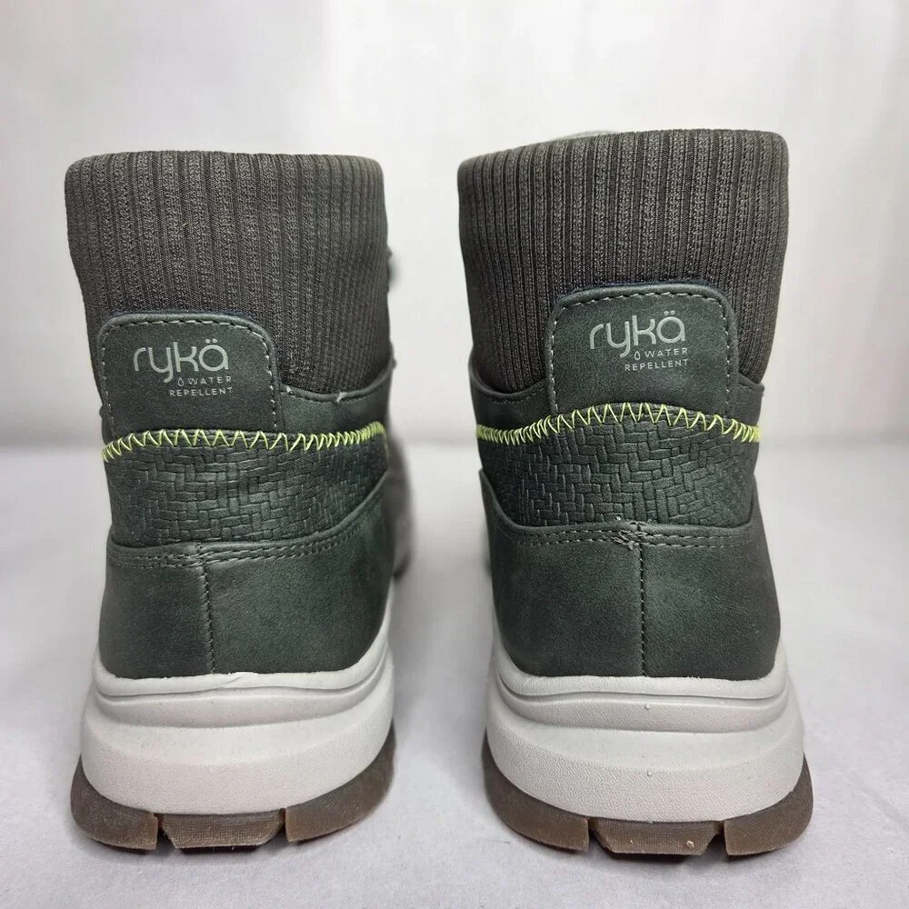 Ryka Brae 2 Alpine Green Faux Leather Short Boots, Size: 8 M